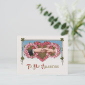 ヴィンテージバレンタインの手とフローラハート シーズンポストカード (スタンド正面)