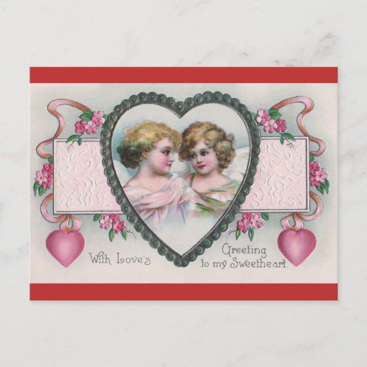 ヴィンテージバレンタインの挨拶はがき シーズンポストカード (正面)