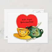 ヴィンテージバレンタインの挨拶はがき シーズンポストカード (正面/裏面)