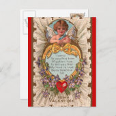 ヴィンテージバレンタインの挨拶はがき シーズンポストカード (正面/裏面)