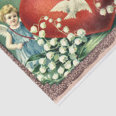 ヴィンテージバレンタインの桜と白い花と鳩 薄葉紙 (詳細)