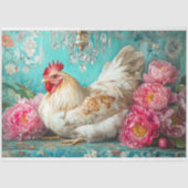 ヴィンテージバレンタインの鶏のデコパージュ 薄葉紙 (正面)