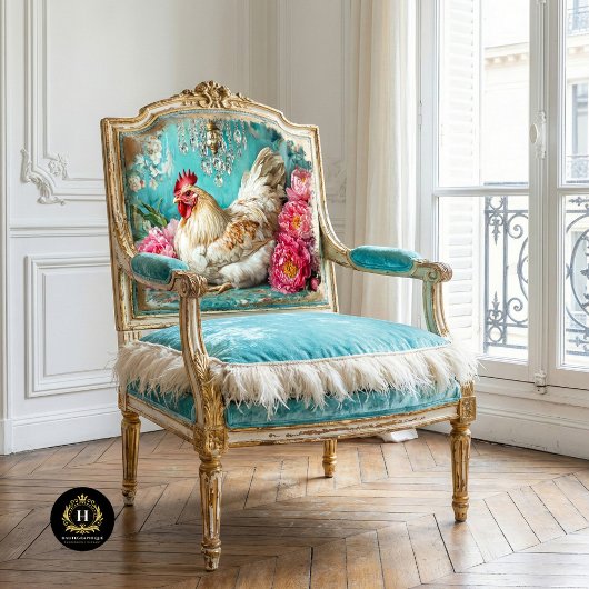 ヴィンテージバレンタインの鶏のデコパージュ 薄葉紙