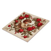 ヴィンテージバレンタインアート愛のキューピッド タイル (側面)