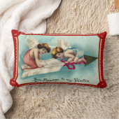ヴィンテージバレンタインアート ランバークッション (ブランケット)