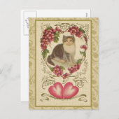 ヴィンテージバレンタインエフェメラと変更アート シーズンポストカード (正面/裏面)