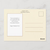 ヴィンテージバレンタインエンジェルとゴールデンハープ ポストカード (裏面)