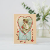 ヴィンテージバレンタインエンジェルとハート シーズンポストカード (スタンド正面)