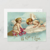 ヴィンテージバレンタインエンジェルチェルーブ シーズンポストカード (正面/裏面)