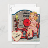 ヴィンテージバレンタインガールスピニングウール シーズンポストカード (正面/裏面)