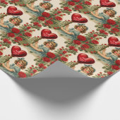 ヴィンテージバレンタインガールパーソナライズされた- ラッピングペーパー (角)
