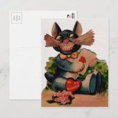 ヴィンテージバレンタインキャット ポストカード (正面/裏面)