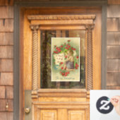 ヴィンテージバレンタインキューピッドウィンドウの固着 ウィンドウサイン (ホームデコレーション)