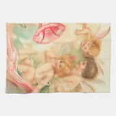 ヴィンテージバレンタインキューピッドエンジェル1 キッチンタオル (横)