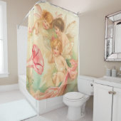ヴィンテージバレンタインキューピッドエンジェル1 シャワーカーテン