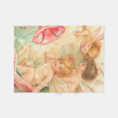 ヴィンテージバレンタインキューピッドエンジェル1 フリースブランケット (正面(横))