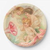 ヴィンテージバレンタインキューピッドエンジェル1 ペーパープレート (正面)