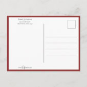 ヴィンテージバレンタインキューピッドピンクローズ ポストカード (裏面)