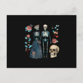 ヴィンテージバレンタインスケルトンコラージュ ポストカード (正面)