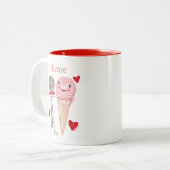ヴィンテージバレンタインスプーン&アイスクリームスウィートアート ツートーンマグカップ (正面左)