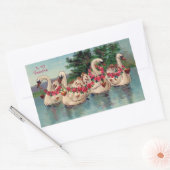 ヴィンテージバレンタインスワン 長方形シール (封筒)