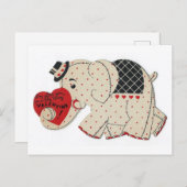 ヴィンテージバレンタインゾウ ポストカード (正面/裏面)