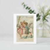 ヴィンテージバレンタインツーキッズキスをする シーズンポストカード (スタンド正面)