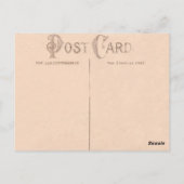 ヴィンテージバレンタインデイカードレッドキューピッドグリッター ポストカード (裏面)