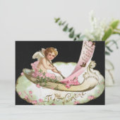 ヴィンテージバレンタインデイカード招待状エンジェル 招待状 (スタンド正面)