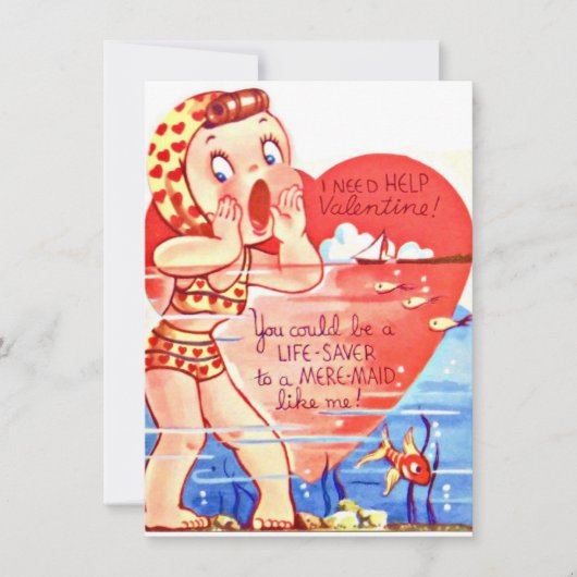 ヴィンテージバレンタインデイガールチャイルド シーズンカード (正面)