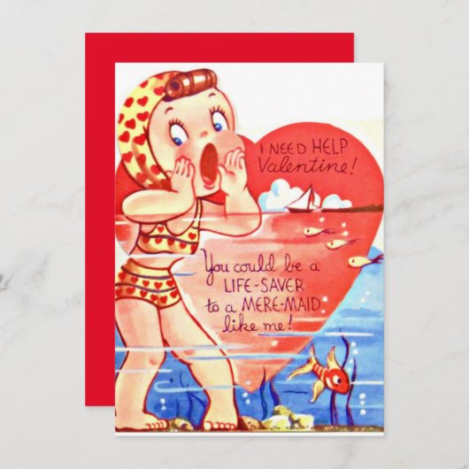 ヴィンテージバレンタインデイガールチャイルド シーズンカード (正面/裏面)