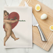 ヴィンテージバレンタインデイケラブアンドビクトリアンバラ キッチンタオル (四つ折り)