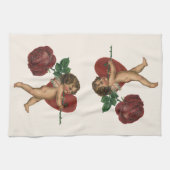 ヴィンテージバレンタインデイケラブアンドビクトリアンバラ キッチンタオル (横)