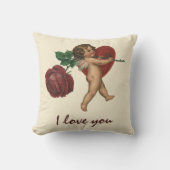 ヴィンテージバレンタインデイケラブアンドビクトリアンバラ クッション (正面)