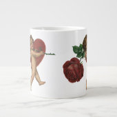 ヴィンテージバレンタインデイケラブアンドビクトリアンバラ ジャンボコーヒーマグカップ (正面)