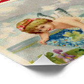 ヴィンテージバレンタインデイコラージュ – 天使、ハート ポスター (コーナー)