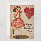 ヴィンテージバレンタインデイホリデーカード シーズンカード (正面)