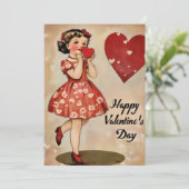 ヴィンテージバレンタインデイホリデーカード シーズンカード (スタンド正面)