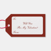 ヴィンテージバレンタインデイラブクリムゾンレッドローズ ギフトタグ (裏面横)