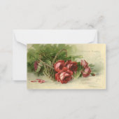 ヴィンテージバレンタインデイラブクリムゾンレッドローズ ノートカード (正面)