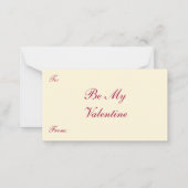 ヴィンテージバレンタインデイラブクリムゾンレッドローズ ノートカード (裏面)