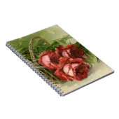 ヴィンテージバレンタインデイラブクリムゾンレッドローズ ノートブック (右側)