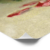 ヴィンテージバレンタインデイラブクリムゾンレッドローズ ポスター (コーナー)