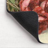 ヴィンテージバレンタインデイラブクリムゾンレッドローズ マウスパッド (コーナー)