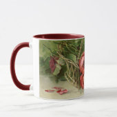 ヴィンテージバレンタインデイラブクリムゾンレッドローズ マグカップ (左)