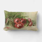 ヴィンテージバレンタインデイラブクリムゾンレッドローズ ランバークッション (正面)