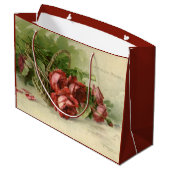 ヴィンテージバレンタインデイラブクリムゾンレッドローズ ラージペーパーバッグ (裏面アングル)