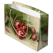 ヴィンテージバレンタインデイラブクリムゾンレッドローズ ラージペーパーバッグ (裏面アングル)