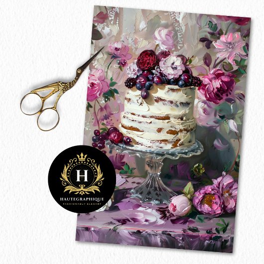 ヴィンテージバレンタインデイ結婚フローラズケーキ 薄葉紙