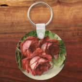 ヴィンテージバレンタインデクリムゾンレッドローズ キーホルダー (正面)